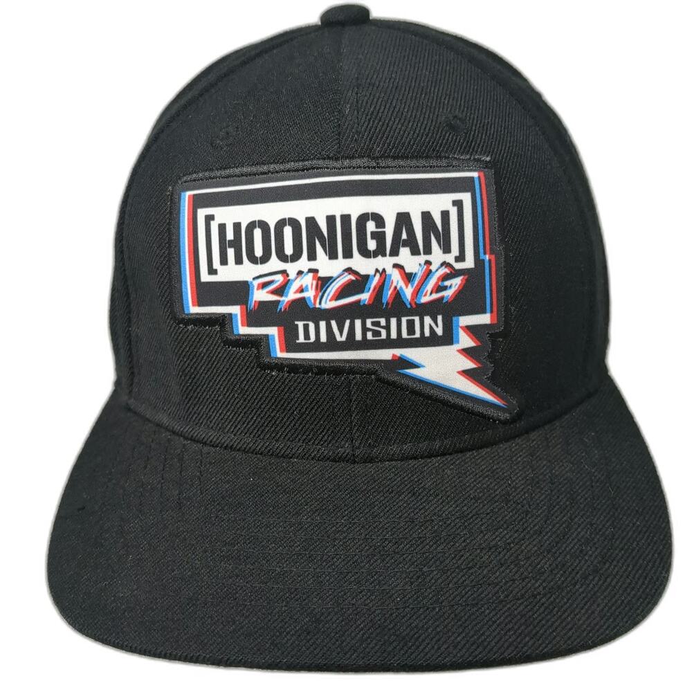 Hoonigan Snapback Black Hat One Size Pennzoil Racing Division Lightning Bolt